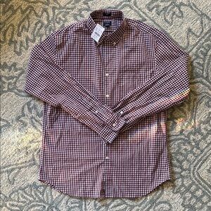 J. Crew Red and White Casual Button Down Shirt